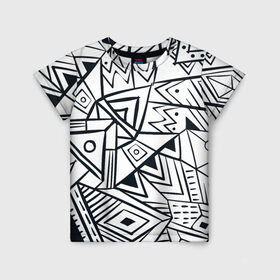 Детская футболка 3D с принтом Boho Style 1 в Санкт-Петербурге, 100% гипоаллергенный полиэфир | прямой крой, круглый вырез горловины, длина до линии бедер, чуть спущенное плечо, ткань немного тянется | абстракция | арт | линии | рисунок | узор | фигуры | этника