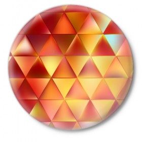 Значок с принтом Огненные треугольники в Санкт-Петербурге,  металл | круглая форма, металлическая застежка в виде булавки | 