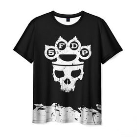 Мужская футболка 3D с принтом Five Finger Death Punch в Санкт-Петербурге, 100% полиэфир | прямой крой, круглый вырез горловины, длина до линии бедер | 5fdp | alternative | ffdp | groove | metal | metall | rock | альтернатива | грув | группа | метал | рок | череп