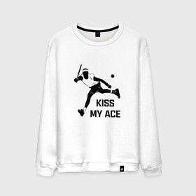 Мужской свитшот хлопок с принтом Kiss My Ace в Санкт-Петербурге, 100% хлопок |  | теннис
