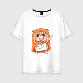 Женская футболка хлопок Oversize с принтом Umaru Chan в Санкт-Петербурге, 100% хлопок | свободный крой, круглый ворот, спущенный рукав, длина до линии бедер
 | anime | аниме | анимэ | умару