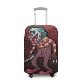 Чехол для чемодана 3D с принтом Злой клоун в Санкт-Петербурге, 86% полиэфир, 14% спандекс | двустороннее нанесение принта, прорези для ручек и колес | зло | смех | цирк