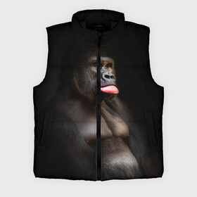 Мужской жилет утепленный 3D с принтом Горилла в Санкт-Петербурге,  |  | горилла | животные | обезьяна | прикол | природа | смешно | юмор | язык