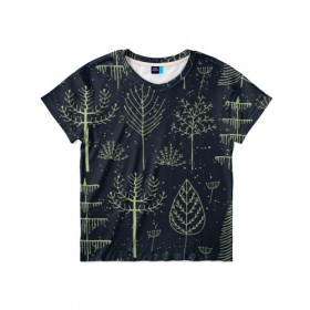 Детская футболка 3D с принтом Загадочный лес в Санкт-Петербурге, 100% гипоаллергенный полиэфир | прямой крой, круглый вырез горловины, длина до линии бедер, чуть спущенное плечо, ткань немного тянется | дерево | дуб | елка | животные | лес | мода | обитатели | прикольные | природа | сказка | тайна | яркие