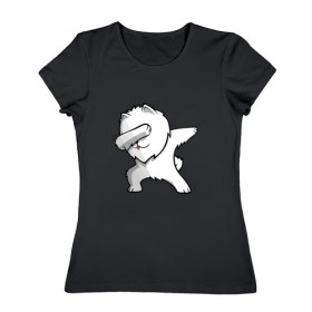 Женская футболка хлопок с принтом ШПИЦ в Санкт-Петербурге, 100% хлопок | прямой крой, круглый вырез горловины, длина до линии бедер, слегка спущенное плечо | 
