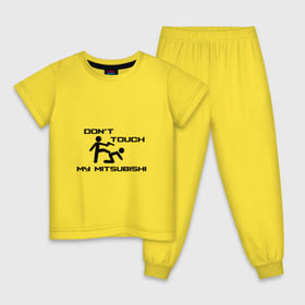 Детская пижама хлопок с принтом Dont touch my Mitsubishi в Санкт-Петербурге, 100% хлопок |  брюки и футболка прямого кроя, без карманов, на брюках мягкая резинка на поясе и по низу штанин
 |  машина | марка | митсубиси