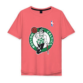 Мужская футболка хлопок Oversize с принтом Boston celtics в Санкт-Петербурге, 100% хлопок | свободный крой, круглый ворот, “спинка” длиннее передней части | boston celtics | nba | баскетбол | бостон селтикс