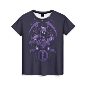 Женская футболка 3D с принтом Raven в Санкт-Петербурге, 100% полиэфир ( синтетическое хлопкоподобное полотно) | прямой крой, круглый вырез горловины, длина до линии бедер | battle royale | fortnite | lama | raven | батл рояль | ворон | лама | фортнайт