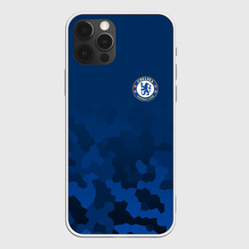 Чехол для iPhone 12 Pro с принтом CHELSEA SPORT       в Санкт-Петербурге, силикон | область печати: задняя сторона чехла, без боковых панелей | chelsea | fc | football | fotball club | sport | спорт | спортивные | униформа | фирменные цвета | фк | футбол | футбольный клуб | челси