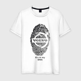 Мужская футболка хлопок с принтом Volvo it`s in my DNA в Санкт-Петербурге, 100% хлопок | прямой крой, круглый вырез горловины, длина до линии бедер, слегка спущенное плечо. | volvo | авто | автомобиль | вольво | машина