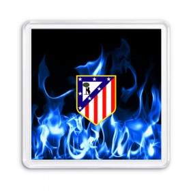 Магнит 55*55 с принтом ATLETICO MADRID в Санкт-Петербурге, Пластик | Размер: 65*65 мм; Размер печати: 55*55 мм | атлетико мадрид | эмблема