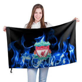 Флаг 3D с принтом LIVERPOOL в Санкт-Петербурге, 100% полиэстер | плотность ткани — 95 г/м2, размер — 67 х 109 см. Принт наносится с одной стороны | fc | football | footer | liverpool | soccer | socker | sport | огонь | пламя | спорт | футбол | футбольный клуб