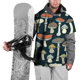 Накидка на куртку 3D с принтом Загадочный лес в Санкт-Петербурге, 100% полиэстер |  | грибы | паттерн