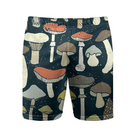 Мужские шорты 3D спортивные с принтом Загадочный лес в Санкт-Петербурге,  |  | грибы | паттерн
