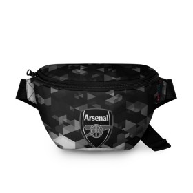 Поясная сумка 3D с принтом FC Arsenal sport geometry 2018 в Санкт-Петербурге, 100% полиэстер | плотная ткань, ремень с регулируемой длиной, внутри несколько карманов для мелочей, основное отделение и карман с обратной стороны сумки застегиваются на молнию | 