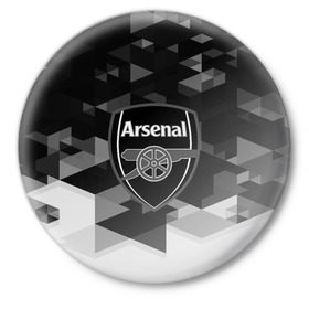 Значок с принтом FC Arsenal sport geometry 2018 в Санкт-Петербурге,  металл | круглая форма, металлическая застежка в виде булавки | 