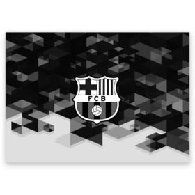 Поздравительная открытка с принтом FC Barcelona sport geometry в Санкт-Петербурге, 100% бумага | плотность бумаги 280 г/м2, матовая, на обратной стороне линовка и место для марки
 | abstraction | barcelona | championship | fc | football | footer | polygon | soccer | socker | sport | абстракция | одежда | спорт | спортивный | униформа | футбол | футбольный клуб | чемпионат