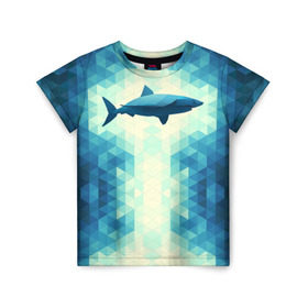 Детская футболка 3D с принтом Акула в Санкт-Петербурге, 100% гипоаллергенный полиэфир | прямой крой, круглый вырез горловины, длина до линии бедер, чуть спущенное плечо, ткань немного тянется | shark | водолаз | гарпун | глубина | дельфин | злость | зубы | кит | кровь | курорт | лето | море | океан | отдых | охота | плавник | пляж | риф | рыба | хищник | челюсти | челюсть