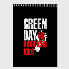 Скетчбук с принтом Green Day American Idiot в Санкт-Петербурге, 100% бумага
 | 48 листов, плотность листов — 100 г/м2, плотность картонной обложки — 250 г/м2. Листы скреплены сверху удобной пружинной спиралью | green day | punk rock | билли джо армстронг | панк рок