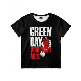 Детская футболка 3D с принтом Green Day American Idiot в Санкт-Петербурге, 100% гипоаллергенный полиэфир | прямой крой, круглый вырез горловины, длина до линии бедер, чуть спущенное плечо, ткань немного тянется | Тематика изображения на принте: green day | punk rock | билли джо армстронг | панк рок