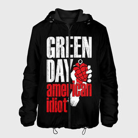 Мужская куртка 3D с принтом Green Day American Idiot в Санкт-Петербурге, ткань верха — 100% полиэстер, подклад — флис | прямой крой, подол и капюшон оформлены резинкой с фиксаторами, два кармана без застежек по бокам, один большой потайной карман на груди. Карман на груди застегивается на липучку | Тематика изображения на принте: green day | punk rock | билли джо армстронг | панк рок