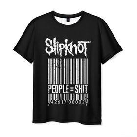 Мужская футболка 3D с принтом Slipknot People в Санкт-Петербурге, 100% полиэфир | прямой крой, круглый вырез горловины, длина до линии бедер | alternative | iowa | metal | nu | slipknot | slipnot | taylor | метал | слипкнот | слипнот