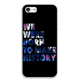 Чехол для iPhone 5/5S матовый с принтом We were born to make history в Санкт-Петербурге, Силикон | Область печати: задняя сторона чехла, без боковых панелей | yuri on ice | юри на льду