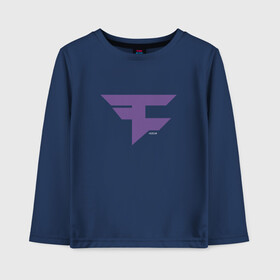 Детский лонгслив хлопок с принтом Faze Clan (Ultraviolet) в Санкт-Петербурге, 100% хлопок | круглый вырез горловины, полуприлегающий силуэт, длина до линии бедер | Тематика изображения на принте: 0x000000123 | csgo | faze | ultraviolet | ксго | фиолетовый