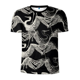 Мужская футболка 3D спортивная с принтом Белые Птицы в Санкт-Петербурге, 100% полиэстер с улучшенными характеристиками | приталенный силуэт, круглая горловина, широкие плечи, сужается к линии бедра | аист | цапля