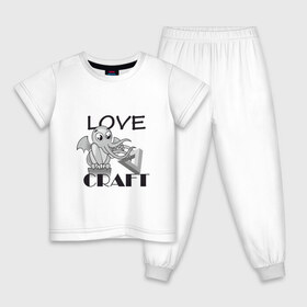 Детская пижама хлопок с принтом Love Craft в Санкт-Петербурге, 100% хлопок |  брюки и футболка прямого кроя, без карманов, на брюках мягкая резинка на поясе и по низу штанин
 | love craft | lovecraft | ктулху | лавкрафт
