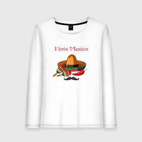 Женский лонгслив хлопок с принтом Love Mexico в Санкт-Петербурге, 100% хлопок |  | Тематика изображения на принте: 