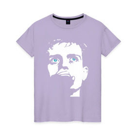 Женская футболка хлопок с принтом Ian Curtis в Санкт-Петербурге, 100% хлопок | прямой крой, круглый вырез горловины, длина до линии бедер, слегка спущенное плечо | ian curtis | joy division | rock | unknown pleasures | иэн кёртис | рок