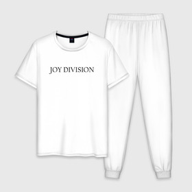 Мужская пижама хлопок с принтом Joy Division в Санкт-Петербурге, 100% хлопок | брюки и футболка прямого кроя, без карманов, на брюках мягкая резинка на поясе и по низу штанин
 | ian curtis | joy division | rock | unknown pleasures | иэн кёртис | рок