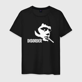 Мужская футболка хлопок с принтом Disorder в Санкт-Петербурге, 100% хлопок | прямой крой, круглый вырез горловины, длина до линии бедер, слегка спущенное плечо. | ian curtis | joy division | rock | unknown pleasures | иэн кёртис | рок