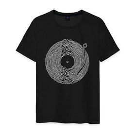 Мужская футболка хлопок с принтом Soundscape в Санкт-Петербурге, 100% хлопок | прямой крой, круглый вырез горловины, длина до линии бедер, слегка спущенное плечо. | ian curtis | joy division | rock | unknown pleasures | иэн кёртис | рок