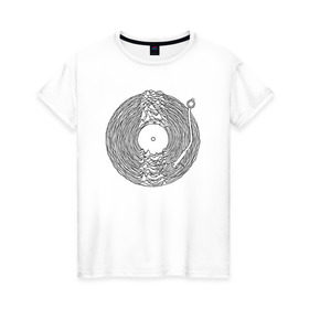 Женская футболка хлопок с принтом Dark Joy Division в Санкт-Петербурге, 100% хлопок | прямой крой, круглый вырез горловины, длина до линии бедер, слегка спущенное плечо | ian curtis | joy division | rock | unknown pleasures | иэн кёртис | рок