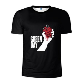 Мужская футболка 3D спортивная с принтом Green Day в Санкт-Петербурге, 100% полиэстер с улучшенными характеристиками | приталенный силуэт, круглая горловина, широкие плечи, сужается к линии бедра | Тематика изображения на принте: american idiot