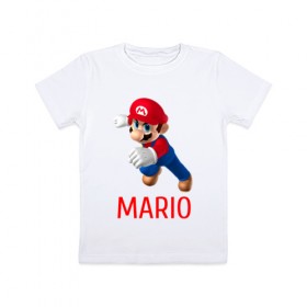 Детская футболка хлопок с принтом Марио и Луиджи в Санкт-Петербурге, 100% хлопок | круглый вырез горловины, полуприлегающий силуэт, длина до линии бедер | luigi | mario | луиджи | марио | нинтендо
