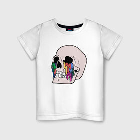 Детская футболка хлопок с принтом Twenty One Pilots в Санкт-Петербурге, 100% хлопок | круглый вырез горловины, полуприлегающий силуэт, длина до линии бедер | skull | череп