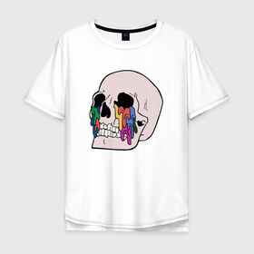Мужская футболка хлопок Oversize с принтом Twenty One Pilots в Санкт-Петербурге, 100% хлопок | свободный крой, круглый ворот, “спинка” длиннее передней части | Тематика изображения на принте: skull | череп