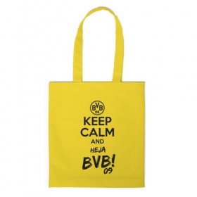 Сумка 3D повседневная с принтом Keep calm and Heja BVB в Санкт-Петербурге, 100% полиэстер | Плотность: 200 г/м2; Размер: 34×35 см; Высота лямок: 30 см | 09 | bvb | calm | heja | keep | боруссия | германия | дортмунд | клуб | сохраняй | спокойствие | фк | футбол | футбольный