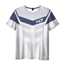 Мужская футболка 3D с принтом Mass Effect N7 в Санкт-Петербурге, 100% полиэфир | прямой крой, круглый вырез горловины, длина до линии бедер | andromed | effect | n7 | альянс | ефект | игра | компьютерная | мас | масс | н7 | онлайн | программа | профессиональный военный код | сокрушитель n7 | фурия n7