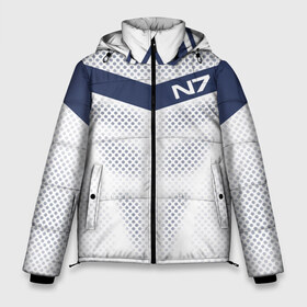 Мужская зимняя куртка 3D с принтом Mass Effect N7 в Санкт-Петербурге, верх — 100% полиэстер; подкладка — 100% полиэстер; утеплитель — 100% полиэстер | длина ниже бедра, свободный силуэт Оверсайз. Есть воротник-стойка, отстегивающийся капюшон и ветрозащитная планка. 

Боковые карманы с листочкой на кнопках и внутренний карман на молнии. | andromed | effect | n7 | альянс | ефект | игра | компьютерная | мас | масс | н7 | онлайн | программа | профессиональный военный код | сокрушитель n7 | фурия n7