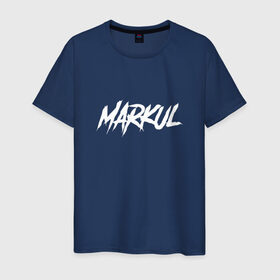 Мужская футболка хлопок с принтом Markul, Маркул в Санкт-Петербурге, 100% хлопок | прямой крой, круглый вырез горловины, длина до линии бедер, слегка спущенное плечо. | markul | маркул