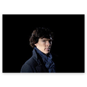 Поздравительная открытка с принтом Sherlock в Санкт-Петербурге, 100% бумага | плотность бумаги 280 г/м2, матовая, на обратной стороне линовка и место для марки
 | benedict | cumberbatch | sherlock | бенедикт | камбербатч | шерлок