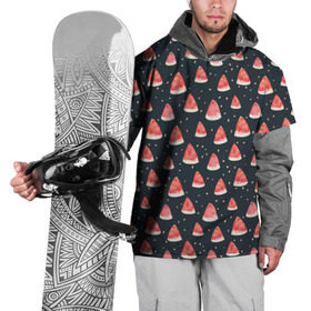 Накидка на куртку 3D с принтом Tropical melon dark в Санкт-Петербурге, 100% полиэстер |  | Тематика изображения на принте: арбуз