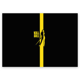 Поздравительная открытка с принтом Kill Bill в Санкт-Петербурге, 100% бумага | плотность бумаги 280 г/м2, матовая, на обратной стороне линовка и место для марки
 | Тематика изображения на принте: тарантино | ума турман