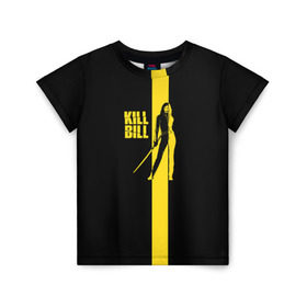 Детская футболка 3D с принтом Kill Bill в Санкт-Петербурге, 100% гипоаллергенный полиэфир | прямой крой, круглый вырез горловины, длина до линии бедер, чуть спущенное плечо, ткань немного тянется | тарантино | ума турман