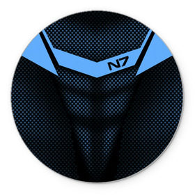 Коврик для мышки круглый с принтом Mass Effect N7 в Санкт-Петербурге, резина и полиэстер | круглая форма, изображение наносится на всю лицевую часть | andromed | effect | n7 | альянс | ефект | игра | компьютерная | мас | масс | н7 | онлайн | программа | профессиональный военный код | сокрушитель n7 | фурия n7