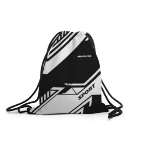 Рюкзак-мешок 3D с принтом AMG SPORT в Санкт-Петербурге, 100% полиэстер | плотность ткани — 200 г/м2, размер — 35 х 45 см; лямки — толстые шнурки, застежка на шнуровке, без карманов и подкладки | 